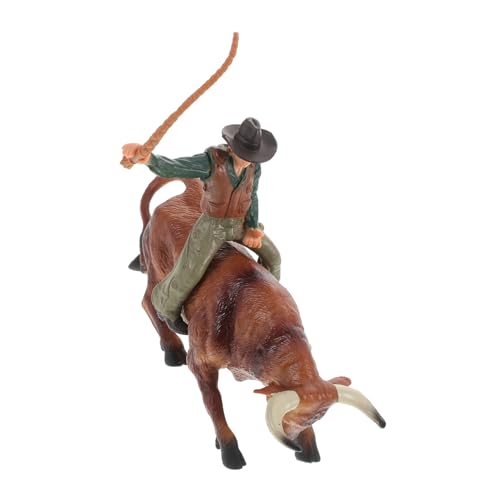 HAWILLOSCH 1 Satz Cowboy-Modell Bullen mit Reitern Stier-Dekor für Zuhause Bauernhoftier Spielzeug wohnaccessoires Kinder Cowboy Spielzeug Schöne Stierkampffigur simulierte Stierstatue Harz von HAWILLOSCH