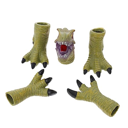 HAWILLOSCH 1 Satz Dinosaurier-Fingerpuppe Bade Fingerpuppen für Kinder Dinosaurier Figur Fingerspielzeug kinderspielzeug hühner Spielzeug Rollenspielpuppe Handklauenspielzeug Vinyl Green von HAWILLOSCH