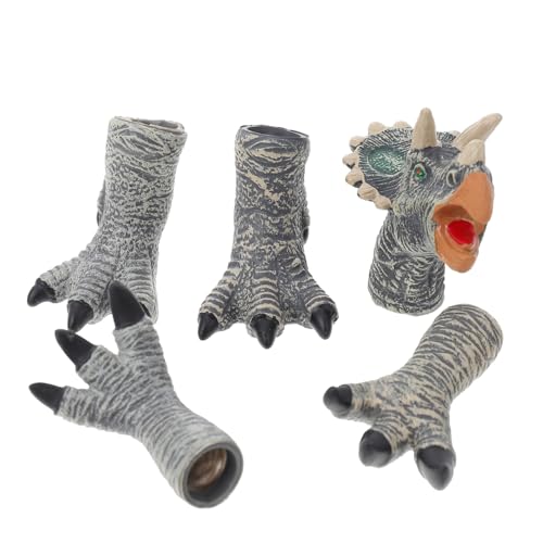 HAWILLOSCH 1 Satz Dinosaurier-fingerpuppe Tierische Handpuppe Handpuppen Rollenspiel-handpuppe Dinosaurier-Kopf-Handschuhe Fingerpuppen Fingerspielzeug Für Kinder Puppen Für Kinder Vinyl Grey von HAWILLOSCH