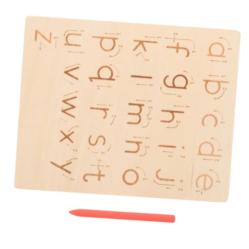 HAWILLOSCH Pädagogisches Alphabet-Spielzeug für Kinder doppelseitiges Buchstaben-Nachzeichnungsbrett hölzernes Übungsbrett für Kinder für Jungen und Mädchen von HAWILLOSCH