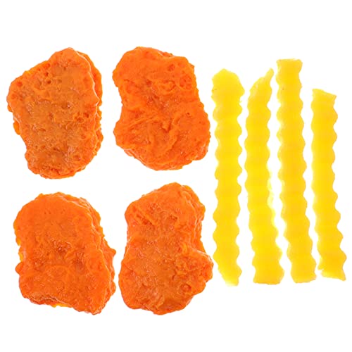 HAWILLOSCH 1 Satz Gefälschte Chicken Nuggets und Pommes Frites Kinder gefälschtes Essen lebensechtes Lebensmittelmodell hühner Spielzeug kinderknallzeug Display-Versorgung Desktop-Dekor PVC von HAWILLOSCH