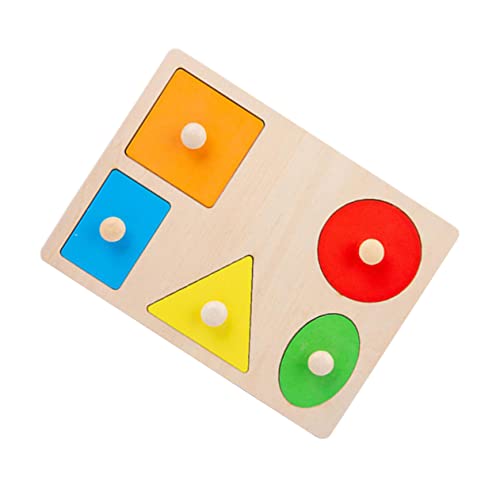 HAWILLOSCH 1 Satz Geometrie-Puzzle Spielzeug für Kinder Lernspielzeug Puzzle für Kleinkinder Puzzle-Sortierspiel Kinder Puzzle rätselbuch Kinder Kid Toys kreatives Rätsel Lustiges Puzzle Holz von HAWILLOSCH