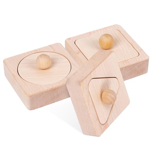 HAWILLOSCH 1 Satz Geometrische Bausteine Blöcke Formen Spielzeug Aus Holzblöcken Kinder Sortieren Spielzeug Lernspielzeug Holzform Passendes Spielzeug Sortierstapelblöcke Aus Holz Hölzern von HAWILLOSCH