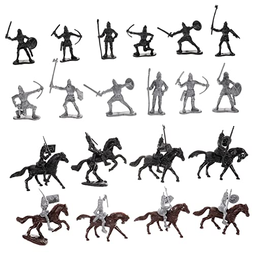 HAWILLOSCH 1 Satz Kavallerie-Pferd-Modell Soldatenspielzeug Mittelalterliche Miniaturen Winzig Miniaturritter Rittermodell Realistische Menschenfigur Sandkasten-miniaturen Minifigur Plastik von HAWILLOSCH