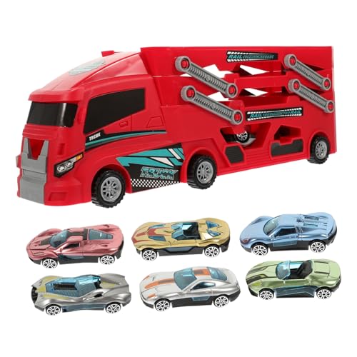 HAWILLOSCH 1 Satz Kleine LKW-spielzeuge Autospielzeug Für Kinder Auto Spielzeug Kinderautospielzeug Spielzeug Für Baufahrzeuge Cartoon-kleinwagenspielzeug LKW-Autos Spielzeugautos Rot Abs von HAWILLOSCH