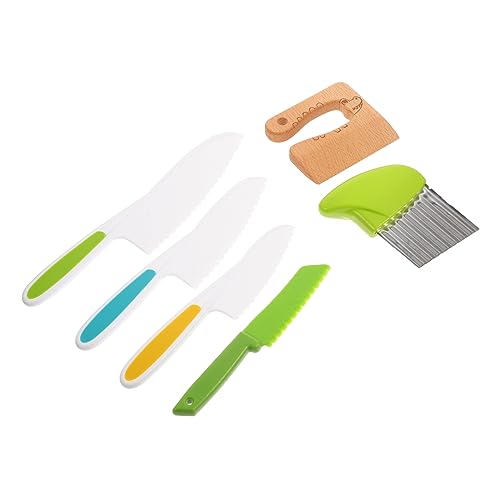 HAWILLOSCH Kinder Messer Set 6 Teiliges Set Aus Holzspielzeug Für Simulierte Küchenutensilien Mit Obstschneider Für Kleinkinder Sicheres Und Kindgerechtes Schneide Für Kreatives Kochen Küche Kinder von HAWILLOSCH