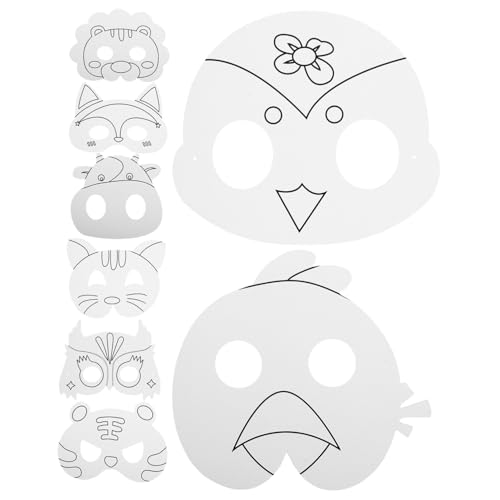 HAWILLOSCH 1 Satz Leere Maske Ausmalen Tiermasken Für Kinder Fuchsmaske Masken Verkleiden Leere Masken Zum Dekorieren Maske Aus Pappmaché Diy-graffiti-masken Maskenbau-kit Diy-masken Papier von HAWILLOSCH