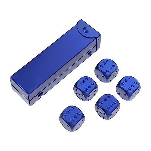 HAWILLOSCH 1 Satz Metallwürfel Spiel Würfel Würfel-stütze Massenwürfel Würfel Für Mathe Tischspielwürfel Farbige Würfel Dekorative Würfel Craps-Tisch Würfel Spielzeug Aluminiumlegierung Blue von HAWILLOSCH