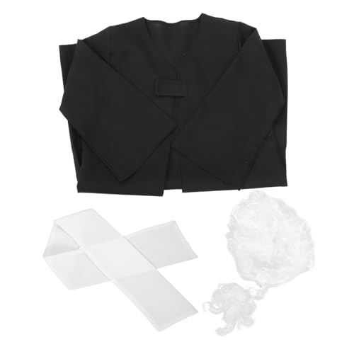 HAWILLOSCH Kinder Richter Anwalt Kostüm Perücke Set Rollenspiel Richter Outfit Für Jungen Kleinkind Richter Kleid Und Perücke von HAWILLOSCH