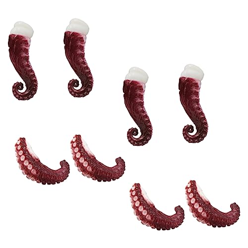 HAWILLOSCH 1 Satz Simulierte Oktopus-schnurrhaare Gefälschte Oktopuskrallen Simulation Von Tintenfischdekorationen Tintenfischfiguren Simulation Von Essensrequisiten -dekor Gabby Rot PVC von HAWILLOSCH