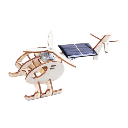 HAWILLOSCH 1 Satz Solarflugzeuge DIY Wissenschaft Hubschrauber Flugzeug Montage Puzzle Montage Hubschrauber Spielzeug Montage Wissenschaft Auto Solarstrom Rennwagen Flugzeug Spielzeug von HAWILLOSCH