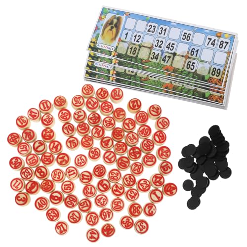 HAWILLOSCH 1 Satz Zahlenschachspiel Oyunu Kartenspiel logisches Bingo-Schachspiel logisches Schachspiel-Spielzeug Spielzeuge unterhaltungsspiele Bingo-Spiel-Requisiten Bingo-Tickets hölzern von HAWILLOSCH