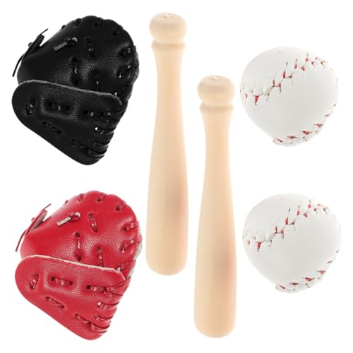 HAWILLOSCH 1 Set Baseball Modell Baseball Dekoration Puppenhaus Baseballschläger Rollenspiel Zubehör Sport Miniaturen Kleiner Baseballschläger Winziges Hauszubehör Mini Hausbedarf Aus von HAWILLOSCH