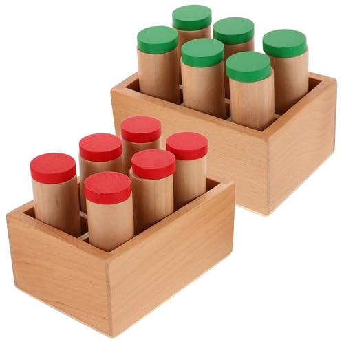 HAWILLOSCH 1 Set Klangzylinder Mit Holzkiste, Montessori-sensormaterial, Klangkästen Für Jungen Und Mädchen, Pädagogisches Rasselspielzeug, Multi von HAWILLOSCH