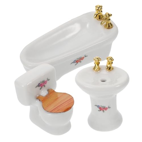 HAWILLOSCH 1 Set Mini Badezimmer Set Puppenhaus Miniaturen Puppenhaus Möbel Puppenhaus Mini Duschraum Modell Puppenhaus Badezimmer Ornament Mini Badezimmer Möbel Mini Zubehör von HAWILLOSCH