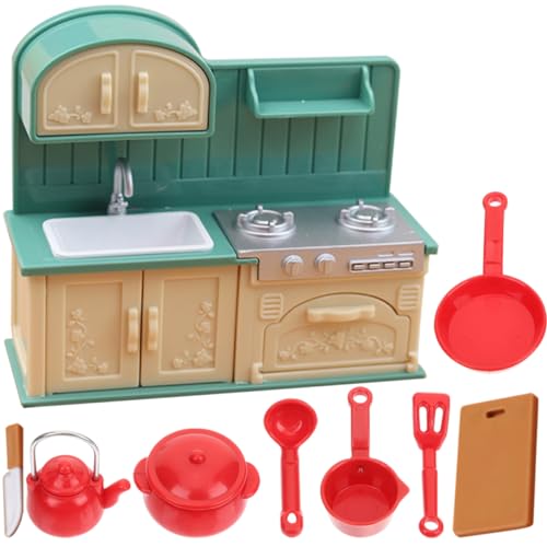 HAWILLOSCH Kleines Puppenhaus Spielzeug 1 Set Küchen Zubehör Für Puppenhaus Kochutensilien Und Schrank Für Realistisches Für Fantasievolles Rollenspiel von HAWILLOSCH