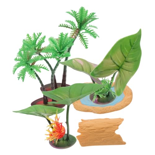 HAWILLOSCH 1 Set Miniatur-gartenzubehör Imitierte Palmen Und Schwimmende Seerosenblätter Für Feengartenteich Und Zen-gartendekoration von HAWILLOSCH