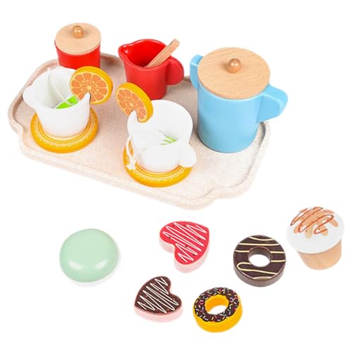 HAWILLOSCH Teeservice Kinder 3 Teiliges Holzspielzeug Set Für Miniatur Dessert Und Teeparty Zubehör Für Kreative Rollenspiele Ideales Für Ädchen Und Jungen Ab 3 Jahren Tea Set for Kids von HAWILLOSCH