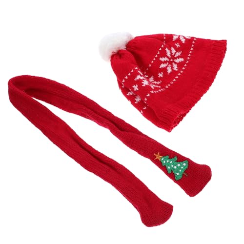 HAWILLOSCH 1 Set Weinflaschen Deko Mini Wollmützen Mini Weihnachtsmann Puppenmütze Kleine Strickmützen Zum Basteln Mini Schneemann Mützen Weihnachtsdeko Weihnachtsmütze von HAWILLOSCH