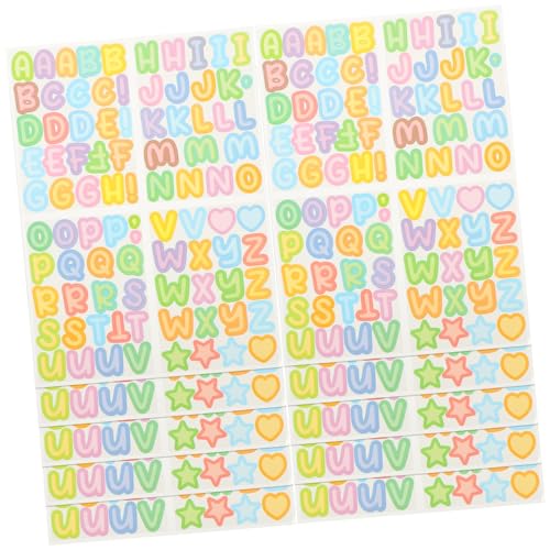 HAWILLOSCH 10 Blatt Englische Alphabet Aufkleber Scrapbooking Zahlenaufkleber ABC Etiketten Kinderaufkleber Namensaufkleber Selbstklebende Aufkleber Alphabet Aufkleber Zum Basteln von HAWILLOSCH