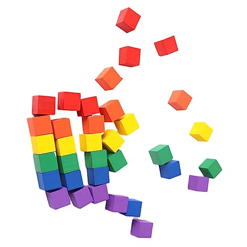 HAWILLOSCH 100 Stück Bunte Holzwürfel Bausteine Quadratische Spielwürfel Für Babys Und Kinder Fördert Kreativität Und Motorik Ideales Spielzeug Für Kleinkinder von HAWILLOSCH