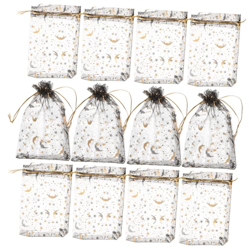 HAWILLOSCH 100St weihnachstüten weihnachtstüten Mondbeutel mesh bag DIY Geschenkbeutel kleine Zugbeutel Party-Leckereien-Beutel Sachet-Beutel kleine geschenktüten mit kordelzug Stoff Black von HAWILLOSCH