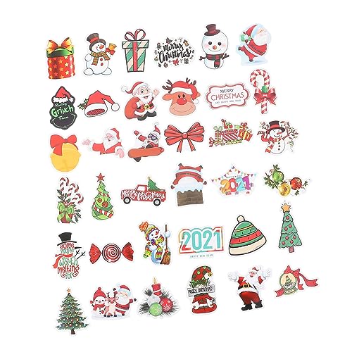 HAWILLOSCH Cartoon-weihnachtsaufkleber-Set 100 Stück PVC Entfernbare Scrapbook-Aufkleber Schneemann-weihnachtsmann-Thema für Tagebuch Notizbuch Gepäck Einfach Anzubringende Dekorative Aufkleber von HAWILLOSCH