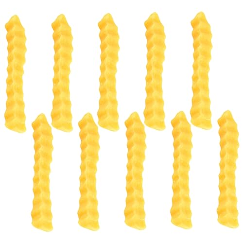 HAWILLOSCH 10St gefälschte Pommes Frites Pommes-Modell Simulation Essen Simulation Pommes-Frites-Modell Hühnchen Pommes mockin ziernieten gilbe Pommes frittes Küchenspielzeug PVC Yellow von HAWILLOSCH