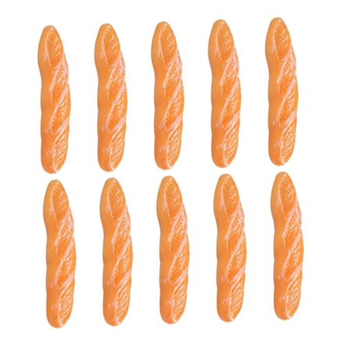 HAWILLOSCH 10st Nachgemachtes Langes Baguette Simulation Brot Mini-Brot-Modell Mini-hausverzierung Gefälschte Lebensmittelmodellstütze Simulation Minibrot Falsches Brot Light Brown Harz von HAWILLOSCH