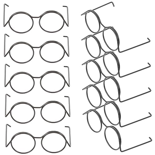 HAWILLOSCH Puppenbrille Mini Puppen Brillen Mini Miniatur Puppenbrillen Metallische Runde Rahmenlose Gläser Für Puppen Klassisches Zubehör Für Puppenhäuser Und Spielsets von HAWILLOSCH