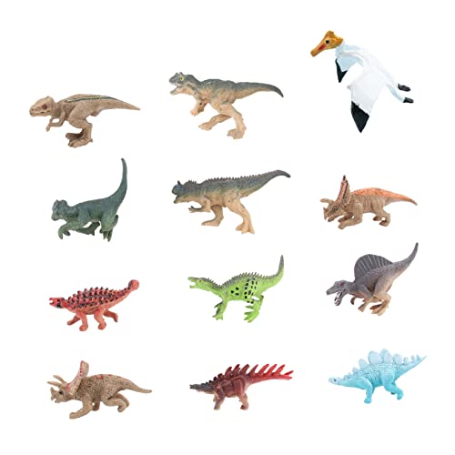 HAWILLOSCH 12 Stück Dinosaurier Figuren Spielzeug Set Mini Ornamente Für Kinder Realistische Simulations Dinosaurier Modelle Zum Spielen Und Dekorieren Ideal Für Mini Teich Deko Und von HAWILLOSCH