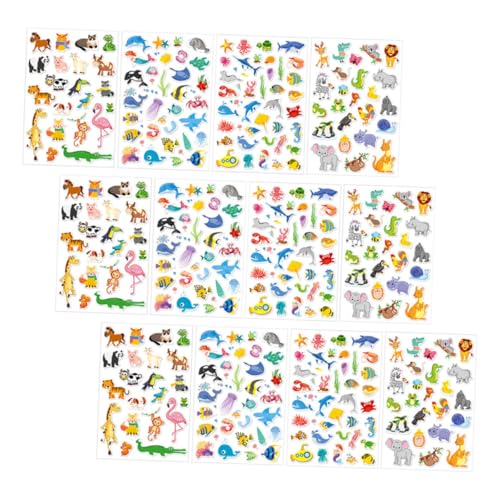 HAWILLOSCH 12St Aufkleber belohnungssticker Kinder tiersticker wasserfeste Sticker Wasserflaschen-Dekoration Sticker meerestiere Stickers for Laptop Meeresdekorationen PVC von HAWILLOSCH