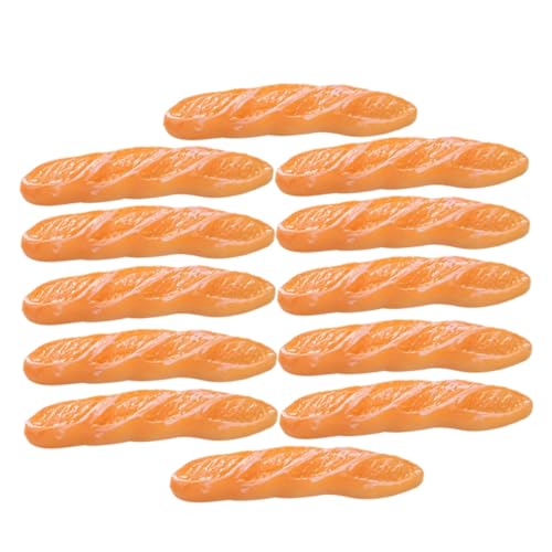 HAWILLOSCH 12St Nachgemachtes langes Baguette praktisch Spielzeug Dessert-Modell-Dekor Mini-Brot-Dekor Mini-Hausverzierung Puppenhaus Lebensmittelmodell Puppenessen Mini-Frühstück Harz Orange von HAWILLOSCH