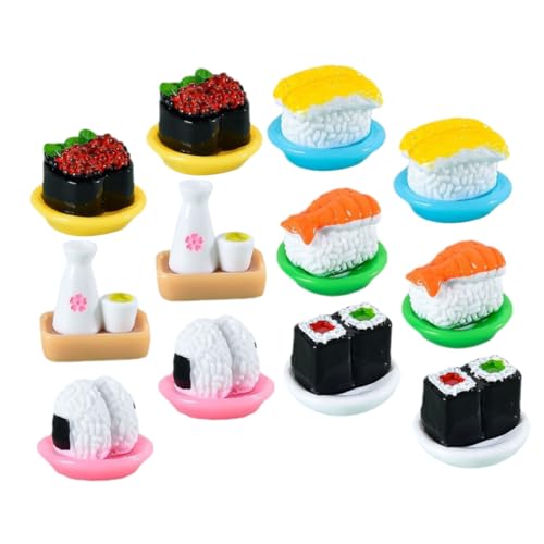 HAWILLOSCH Mini Sushi Modell 12PCS Mini Sushi Modell Lebensmittel Modell für Puppenhaus Dekorationen von HAWILLOSCH