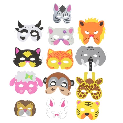 HAWILLOSCH 13 Teiliges Set Tiermasken Zum Ausmalen Für Lustige DIY Masken Für Tierparty Karneval Und Geburtstagsdekorationen Verschiedene Designs Für Kreative Partys von HAWILLOSCH