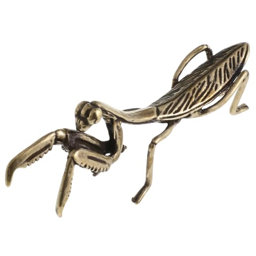 HAWILLOSCH 1Stk Gottesanbeterin Ornament Desktop-Dekor Mikro-Landschaftsornamente inneneinrichtung wohnungseinrichtung Mantis-Bastelornament Dekoration der Schreibtischstatue Messing Golden von HAWILLOSCH