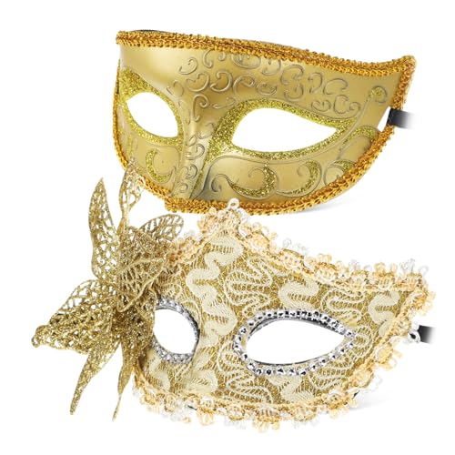 HAWILLOSCH Maskenbälle für Paare Venezianische Masken Elegante Muster für Partys Bälle und Festivals von HAWILLOSCH