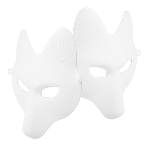 HAWILLOSCH 2 Stück DIY Halloween Tiermaske Leere Unbemalte Maske Für Kreative Bastelprojekte Ideales Partyzubehör Für Kinder Und Erwachsene Vielseitig Einsetzbar Für Kostüme Und Feiern von HAWILLOSCH