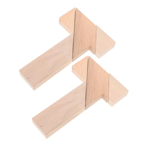 HAWILLOSCH 2 Stück T-förmiges Holz-gehirn-Teaser-Puzzle Für Kinder, Lustiges DIY-Puzzle Für Kognitives Lernen Und Mathematische Fähigkeiten, Kinderspielzeug von HAWILLOSCH