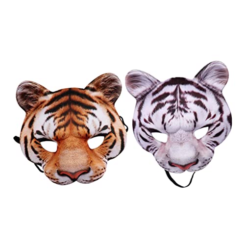 HAWILLOSCH 2er Set Tiger Maske Für Halloween Und Karneval Unisex Tierkostü Aus Und Für Cosplay Und Partys von HAWILLOSCH