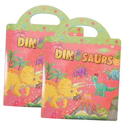 HAWILLOSCH 2 Szene Aufkleber Dinosaurier-Aufkleber-Spielzeug Tierisches Stickerbuch kinderspielzeug kinderbeschäftigung Puzzlematte dekorative Aufkleber für die Wand Cartoon-Aufkleber PVC von HAWILLOSCH