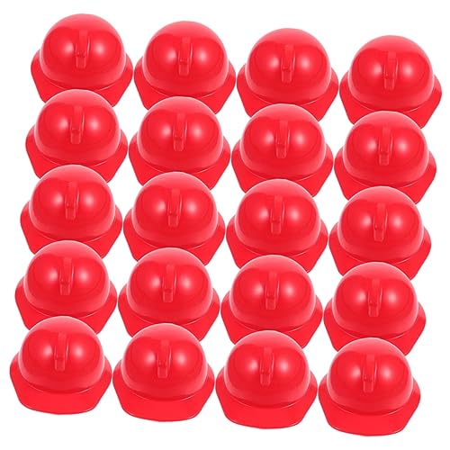 HAWILLOSCH 20 Stk Spielzeughelm Hüte Mini-puppenhelme Puppenbaumütze Miniaturpuppen-bauhut Puppenhut Schutzhelme Für Puppen Miniaturpuppenhelme Mini-puppen-hut Kinderspielzeug Abs Rot von HAWILLOSCH