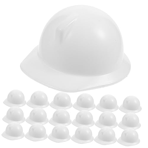 HAWILLOSCH 20 Stk Spielzeughelm Miniatur Bauhut Für Minipuppen Mini-schutzhelme Puppenbaumütze Puppenzubehör Puppenhelme Puppen-schutzhelm Hüte Kappe Mini-puppen-hut Mini-puppenhelm Abs Weiß von HAWILLOSCH