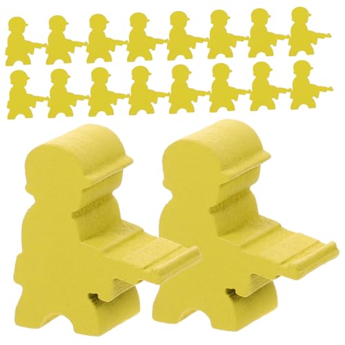 HAWILLOSCH 20 Stück Brettspiel-schachfiguren Spielzubehör Schachbrett Zubehör Brettspiele Bauern Tischmarker Brettspiel Schach Zubehör Für Brettspiele Spielmarken Spielfiguren Holz Yellow von HAWILLOSCH