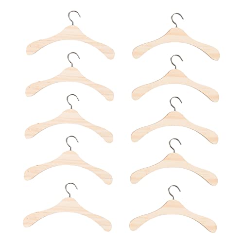 HAWILLOSCH 20 Stück Holz Kleiderbügel Für Bjd Puppen Puppen Zubehör Kleiderbügel Holz 12 cm Robust Und Langlebig Perfekt Für Puppenkleidung Und Organisation von HAWILLOSCH