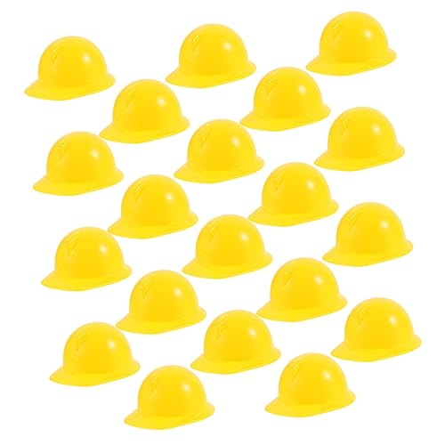 HAWILLOSCH 20 Stück Spielzeughelm Miniaturpuppen Schutzhelm Miniaturpuppen Hut Puppen Bauhut Minipuppen Schutzhelme Schutzhelme Minipuppen Schutzhelm Miniaturpuppen Helme Gelbe Bauchmuskeln von HAWILLOSCH