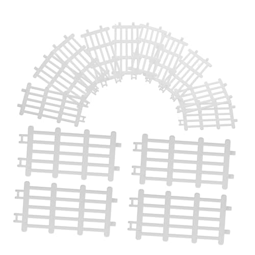HAWILLOSCH 20st Modell Eines Bauernhofzauns Miniatur Gartenzaun Puppenhaus-minizaun Zierzaun Für Mikrolandschaft Kleiner Lattenzaun Aus Kunststoff Szenenlayout-dekor Miniaturzaun Plastik Weiß von HAWILLOSCH