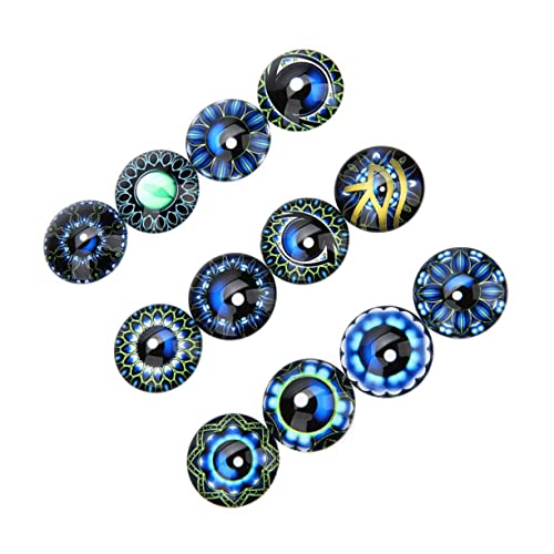 HAWILLOSCH 20st Schmuckaufnäher Scrapbooking Augenzeit Gem Flecken Runder Cabochon Aus Glas Edelsteine ​​glasaufkleber Schmuckmaterial Selber Machen Blue von HAWILLOSCH