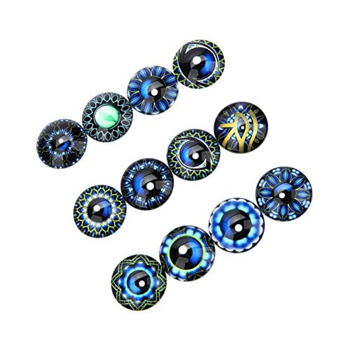 HAWILLOSCH 20st Schmuckmaterial Selber Machen Scrapbooking Augenzeit Gem Auge Mosaikfliese Schmuckaufnäher Flecken Edelsteine ​​glasaufkleber Runder Cabochon Aus Glas Blue von HAWILLOSCH