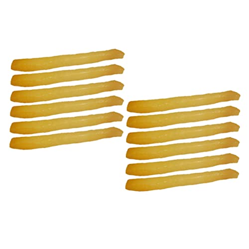 HAWILLOSCH 24 STK Simulation Pommes Frites Simulationschips-Modell Pommes-Modell Gefälschte Pommes Frites Frittiertes Essensspielzeug Küchenobst Photogratpy Requisiten Essensrequisiten PVC von HAWILLOSCH